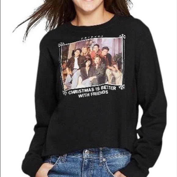 Friends Cropped Black Sweatshirt 